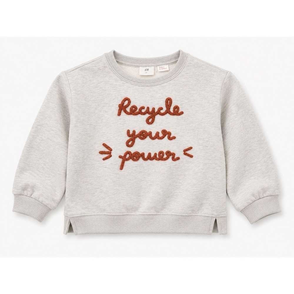 Zara Kids Recycle Your Power Fleece Crewneck Size 4-5